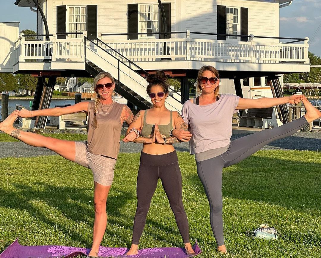 Led by instructor Colleen Morrison, CBMM’s Yoga on Navy Point returns on Tuesday evenings in May and June.