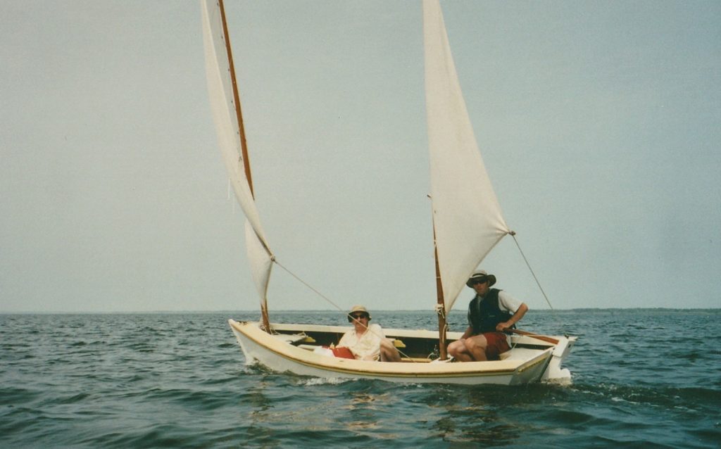 Kevin Brennan built Cinnamon Girl in 1995 and sailed it around the region, including regular trips to CBMM for MASCF. Photo courtesy Kevin Brennan.