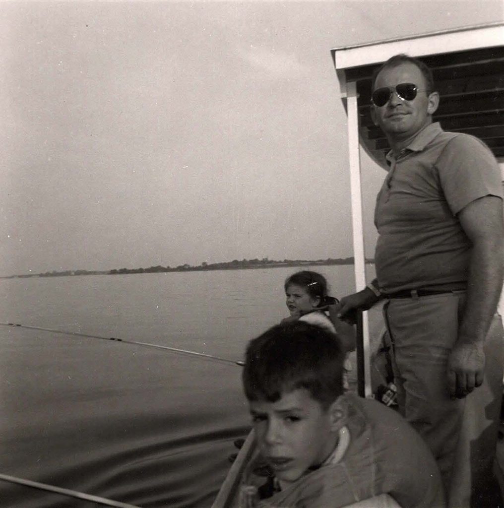 In this photo from 1960, Grigg Mullen and Susan Whaley are on the water with Dickie Whaley. (Photo courtesy Grigg Mullen)